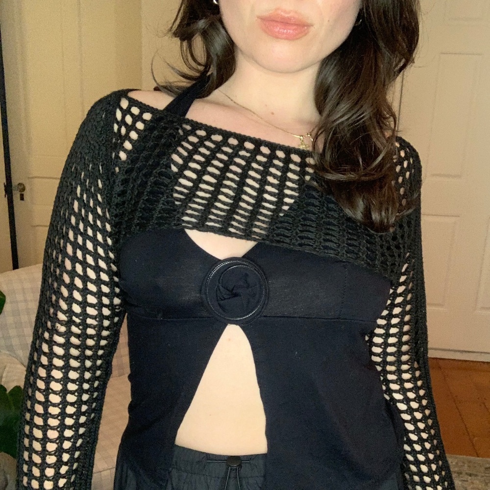 Black Knit Shrug Sweater Size M